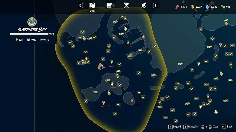 Maneater All Landmark Locations - Sapphire Bay, The Gulf, Fawtick Bayou, Dead Horse Lake, Golden Shores, Prosperity Sands, Caviar Key