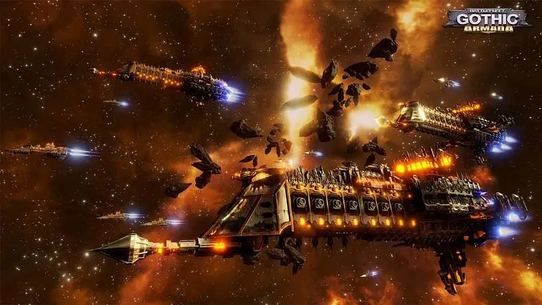 It's Warhammer 40K amongst the stars. Don't worry, there's still violence.