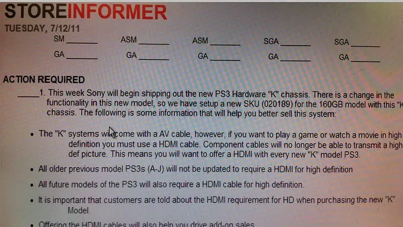 Rumour: New PS3 SKU removes HD from component cables