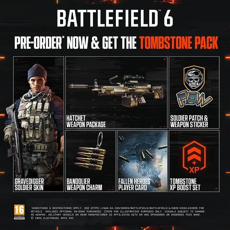 Battlefield 6 Phantom Edition and Tombstone Pack XP boosts disclosed ahead of launch