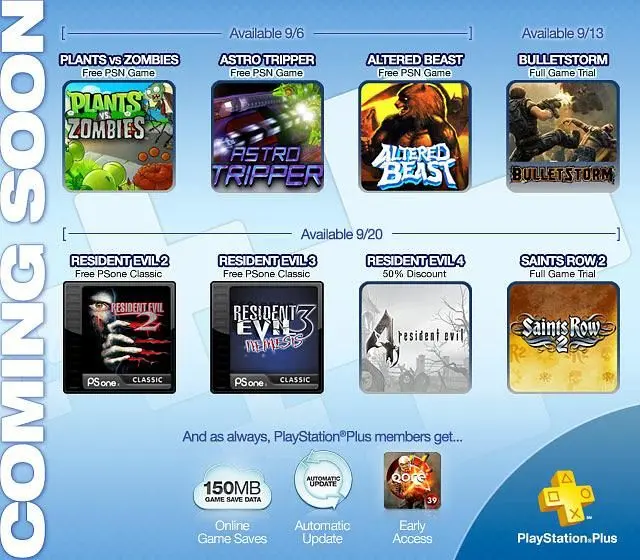 PSN Plus offering some free titles in September