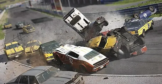 Next Car Game updated with new Figure 8 derby, classic American Sedan