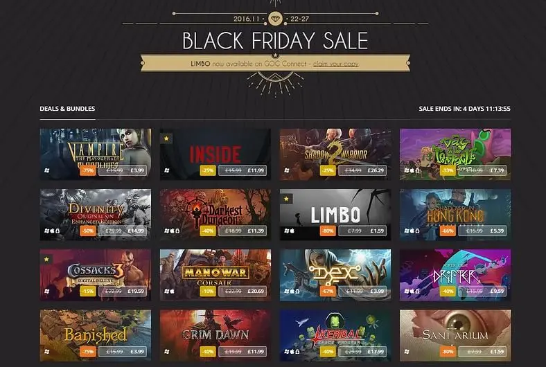 GOG's Black Friday Sale Starts Early - Offers 'Build Your Own' Developer Bundles