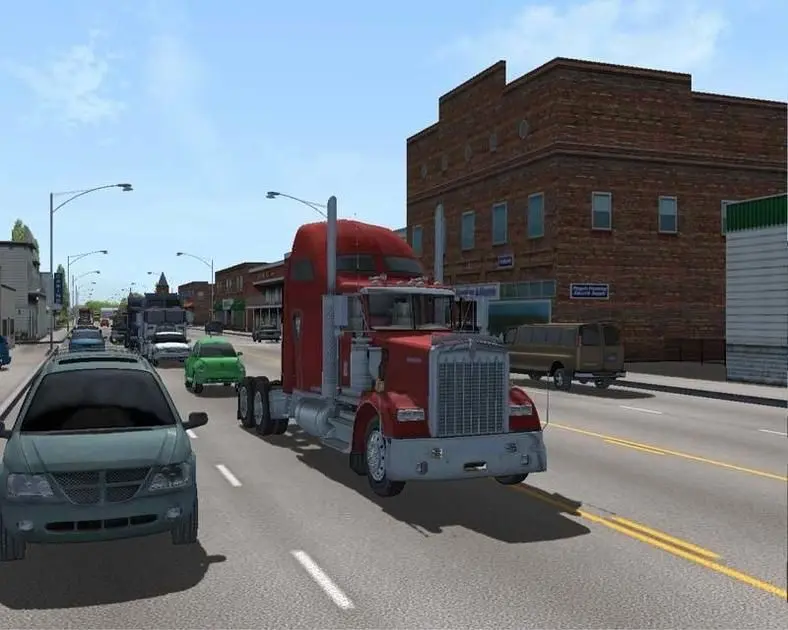 The wheels on the truck go round and round in this no-frills driving sim. 