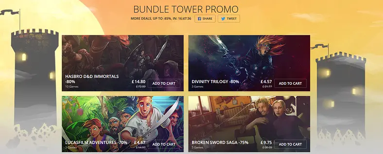 GOG.com kicks off week-long Bundle Tower promo sale