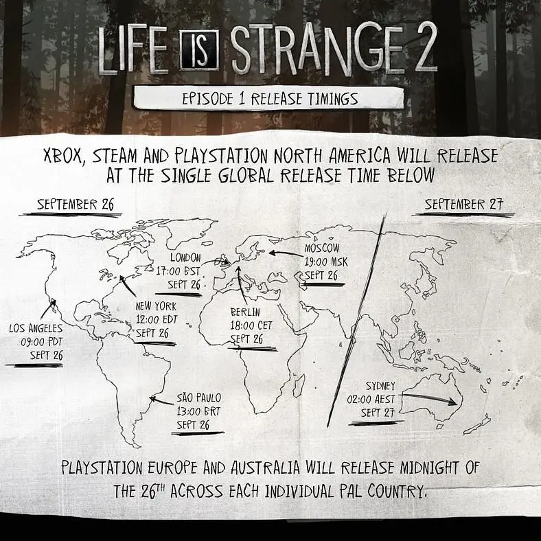 Life is Strange 2 Steam Unlock Times, Preorder Bonuses, Complete Season Content, System Requirements