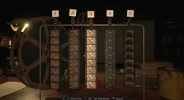 Resident Evil Village House Beneviento Film Projector Puzzle - Arranging the Film Strips in the Study