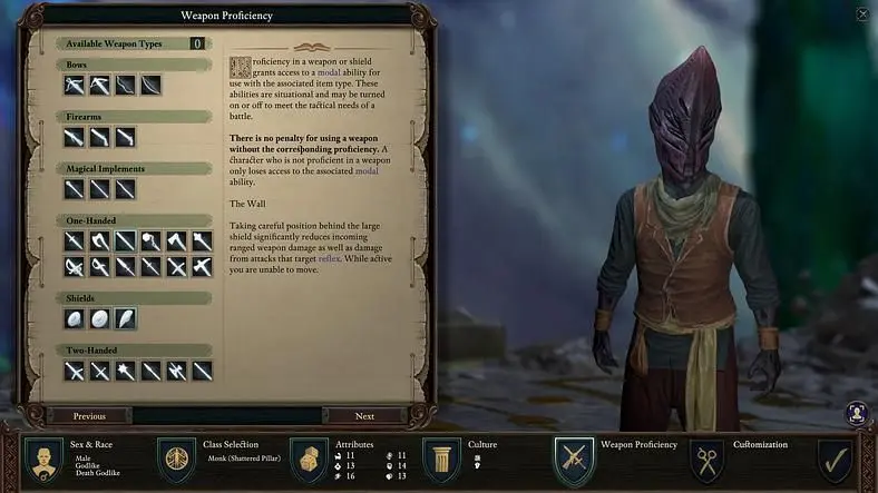 Pillars of Eternity 2: Deadfire - Character Creation