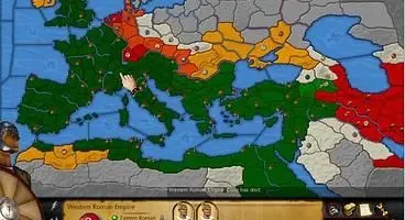 In this real time strategy game, players control groups of nations as opposed to a single power.