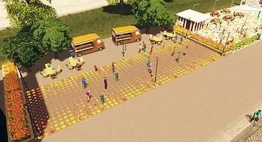 Plazas and Promenades DLC for Cities Skylines adds Car Free Zones and Pedestrian Streets