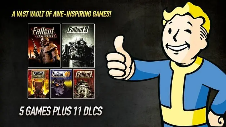 Bundle Stars offering Fallout Bundle including 5 games and all released DLC packs