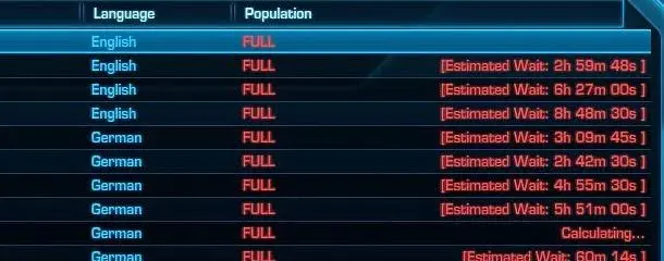 Insanely long wait times on The Old Republic servers