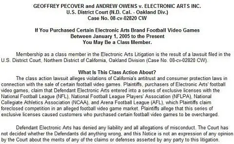 Madden class action suit moves to trial