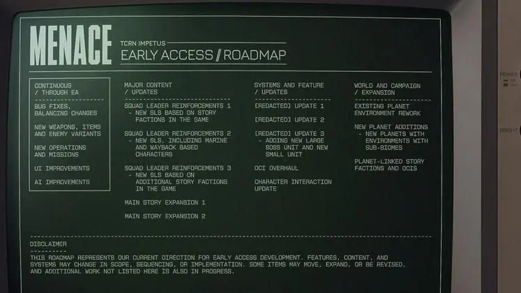 Menace's Early Access Roadmap Promises Story Expansions, A New Boss, and More Throughout 2026 and Beyond