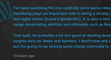 Blizzard are working on balancing certain characters and allowing players to export their highlights