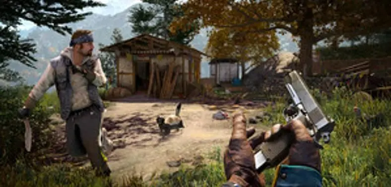 Senior Level Designer Vincent Ouellette teaches Chris Capel how to attract Honey Badgers with meat.