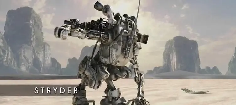 Two types of Titanfall mechs, Stryder and Ogre, shown at Spike TV VGAs