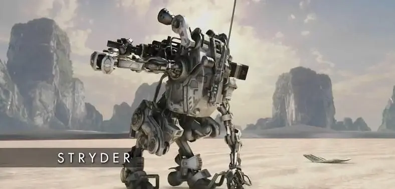 Two types of Titanfall mechs, Stryder and Ogre, shown at Spike TV VGAs