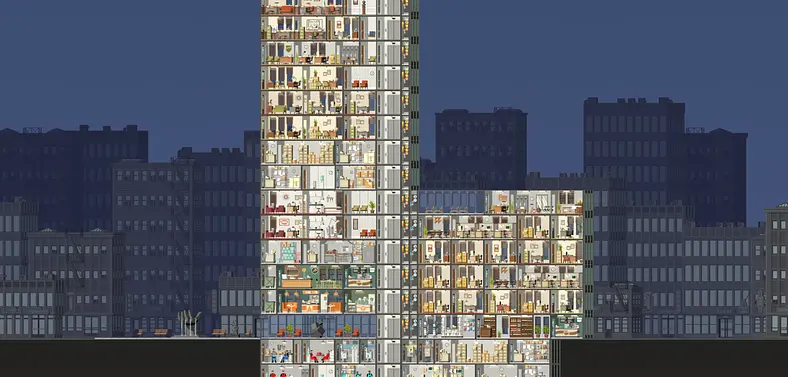 Build a simulated tower of power in Project Highrise