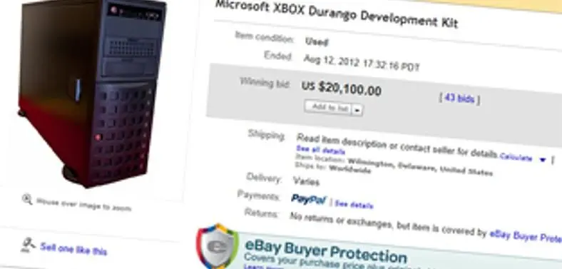 Alleged "Microsoft Xbox Durango Development Kit" sold on eBay for $20,100