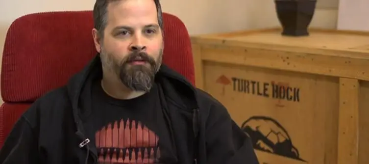 Turtle Rock had "first-person wizard combat" project, "was a little geeky"