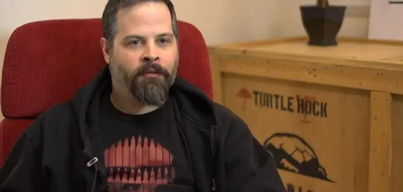 Turtle Rock had "first-person wizard combat" project, "was a little geeky"