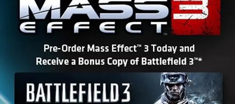 Preorder Mass Effect 3 on Origin, get Battlefield 3 free