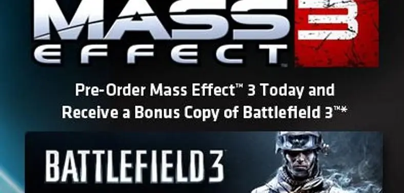 Preorder Mass Effect 3 on Origin, get Battlefield 3 free