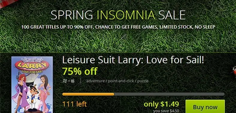 GOG.com's Spring Insomnia Sale with games 90% off, "very limited numbers"