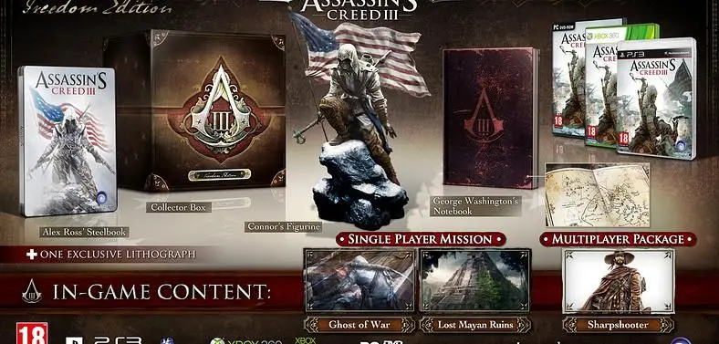 Three Collector's Editions of Assassin's Creed 3 announced for Europe