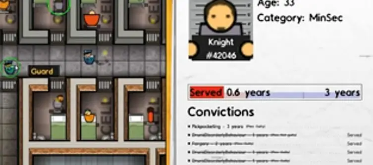 Criminal history and "risk categories" now in Prison Architect with 'Alpha 6'