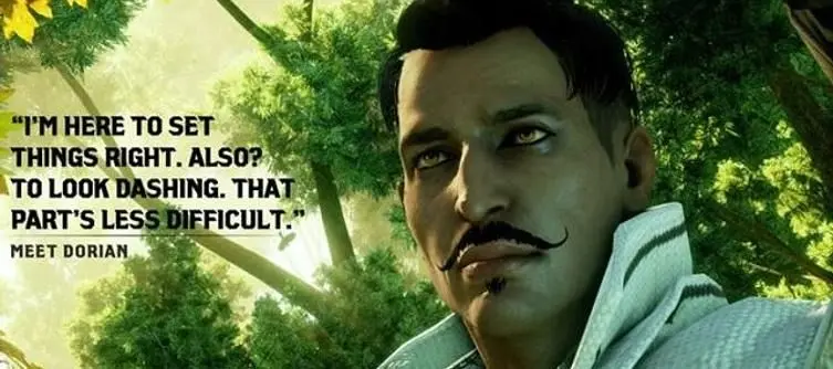 Dragon Age: Inquisition companion Dorian is Bioware's first "fully gay" character