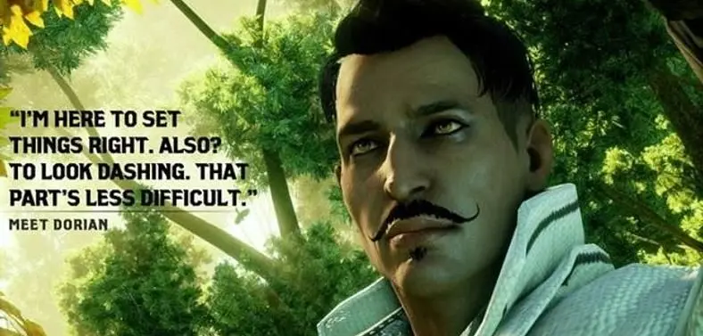 Dragon Age: Inquisition companion Dorian is Bioware's first "fully gay" character