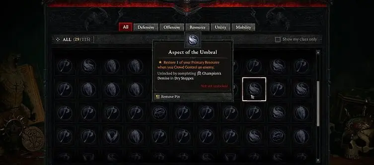 How to Get Diablo 4's Aspect of the Umbral and Its Effect