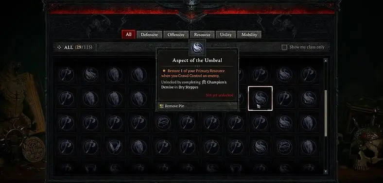 How to Get Diablo 4's Aspect of the Umbral and Its Effect