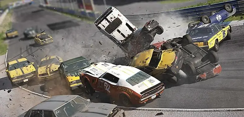 Next Car Game updated with new Figure 8 derby, classic American Sedan