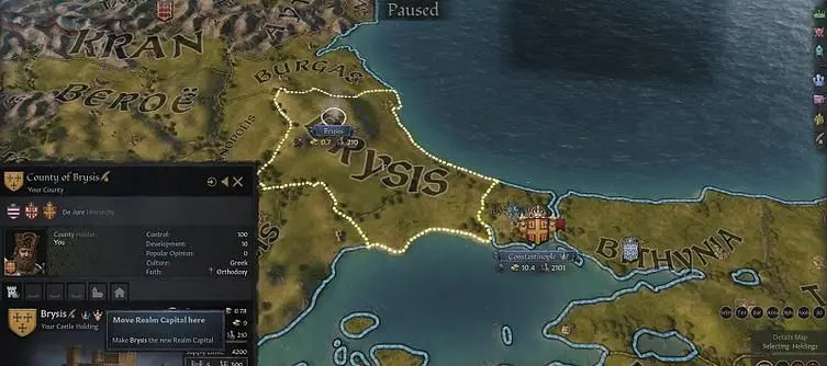 Here's how to change your Crusader Kings 3 Capital