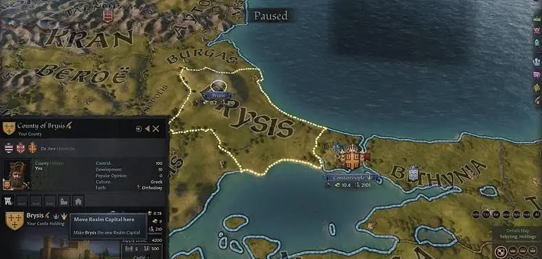 Here's how to change your Crusader Kings 3 Capital