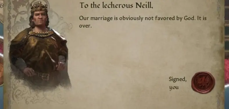 Crusader Kings 3 Character Somehow Marries and Divorces Himself