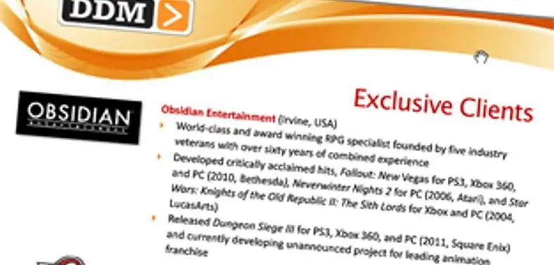 Talent agency reveals Obsidian working on "leading animation franchise"