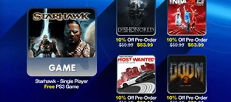 US PlayStation Store update adds Starhawk, FIFA 13 and Dead or Alive 5