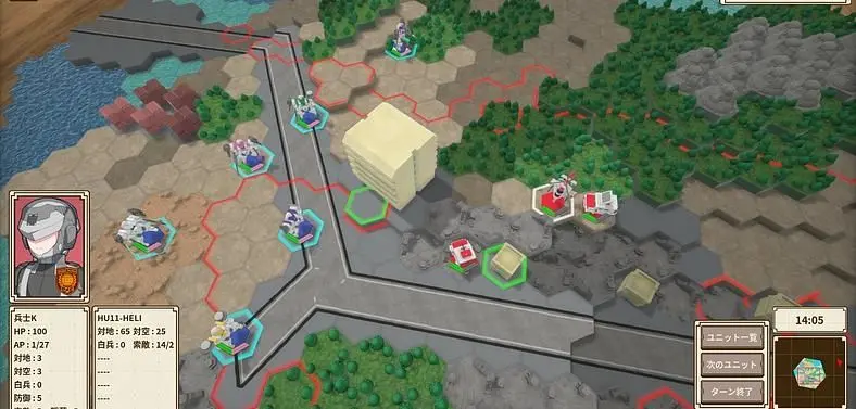 One-inch Tactics seems like a Spiritual Successor to Turn-Based Strategy series Power Dolls