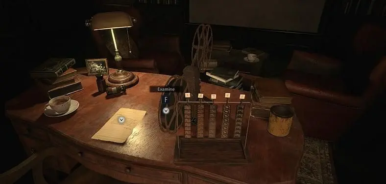 Resident Evil Village House Beneviento Film Projector Puzzle - Arranging the Film Strips in the Study