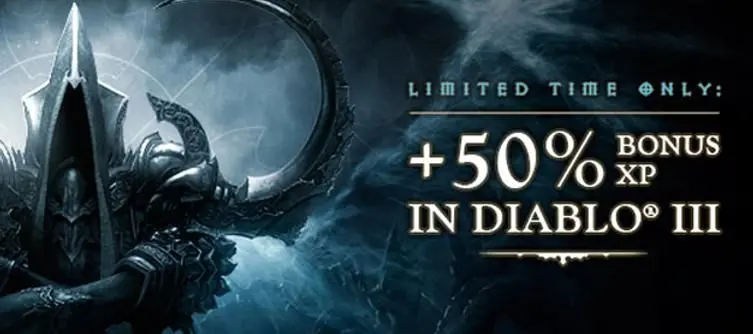 Blizzard run 50% bonus XP community event this weekend for Diablo III