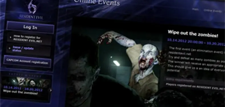 Capcom start up first "online event for residentevil.net," zombies earn points