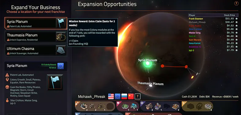 Offworld Trading Company The Patron and The Patriot Releases Today 