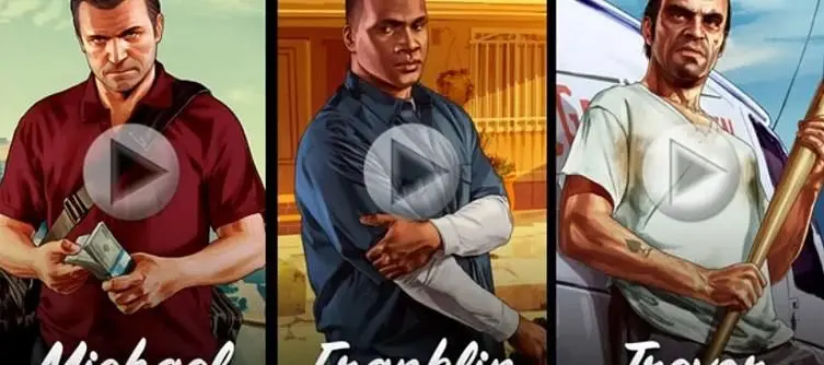 Three characters featured in three trailers for Grand Theft Auto V