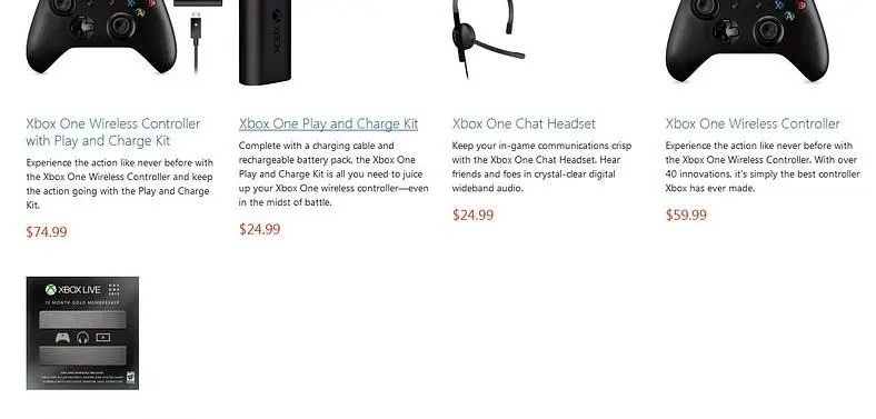 Xbox One accessories, Xbox Live prices officially revealed