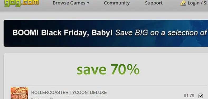 GOG.com begin Black Friday sale with 70% off on 60+ games