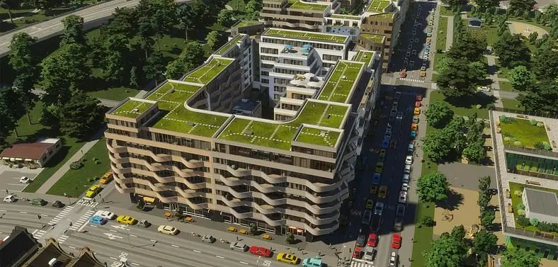 Cities: Skylines 2's Urban Promenades and Modern Architecture Creator Packs Expand the Pool of Available Buildings